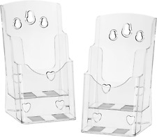 2 Pack Acrylic Brochure Holder 49 Inches A6 Size 2-tier Design 4 Inches Wide P
