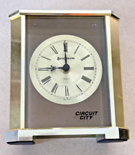 Circuit City Employee Service Benchmark Brass Desk Clock Quartz Battery Operated