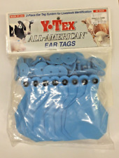 Y-tex 4 Livestock 2-piece Ear Tags -blue 25 Tags Large Blank Non-numbered