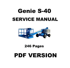 Genie S-40 Boom Lift Service Tech Repair Workshop Shop Manual - Pdf Version