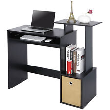 Modern Computer Desk Pc Laptop Writing Table Workstation Wstorage Shelf Black