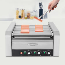 Commercial Hot Dog Machine 11 Roller 30 Hotdog Grill Cook Warmer Machine 1560w