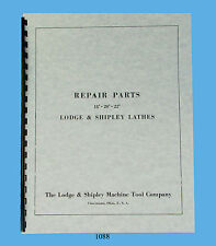 Lodge Shipley Lathe Models 18 20 22 Repair Parts Manual 1088
