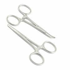 New 2pc Set 3.5 Straight Curved Hemostat Forceps Locking Clamps Stainless