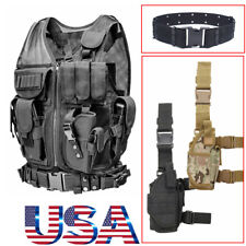 Army Military Police Tactical Vest Combat Airsoft Hunting Training Gear Mult