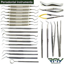 Periodontal Instruments Kit Dental Hygienist Scalers Tweezers Needle Holder