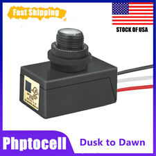 Photoelectric Switch Sensor 120v Photocell Dusk To Dawn Button Photo Control New