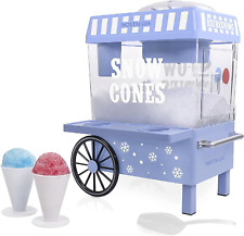 Snow Cone Shaved Ice Machine - Retro Table-top Slushie Machine Makes 20 Icy Trea