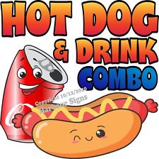 Hot Dog Drink Combo Decal Choose Your Size Food Truck Concession Sticker