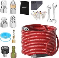 Pressure Washer Cleaning Kit Sewer Jetter Kit For 14 Inch Npt Corner Max 50ft