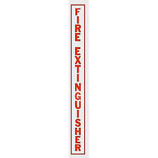 Vertical Decal Fire Extinguisher Red Lettering On Clear Film