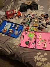 Playmobil Multiple Sets 25 Figures Animals Accessories Fire Truck Nice Pre-own
