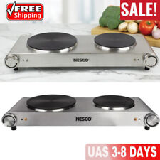 Electric Double Burner Ceramic Glass Hot Plate Cooktop Portable Countertop Stove