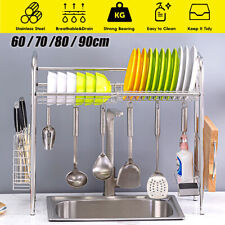 Over Sink Dish Drying Rack 6080cm Stainless Steel Kitchen Shelf Cutlery Drain