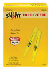 School Smart Tank Style Highlighters Chisel Tip Yellow Pack Of 20