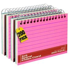 1intheoffice Spiral Index Cards 3x5 Ruled Neon Lined Assorted Colors 50 Cards