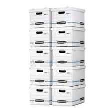 Bankers Box Basic Duty Letterlegal File Storage Box With Lids 10 Pack White