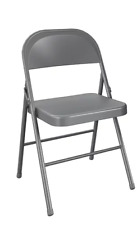 Mainstays All-steel Metal Folding Chair Double Braced Gray
