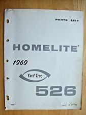 Original Homelite 1969 Model 526 Yard Trac Tractor Mower Parts List Manual
