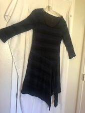Lapis Size L Pliable Strech 34 Sleeve Purple Striped Sweater Form Style Dress