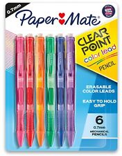 Paper Mate Clear Point 6 Color Lead Pencils 0.7mm Erasable 1984678 New In Pack