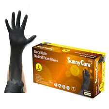 100 Sunnycare 5mil Black Nitrile Exam Gloves Powder Free Non Vinyl Latex L