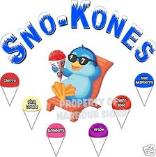 Sno-kones Flavors Decal 14 Snow Cones Shave Ice Concession Food Truck Sticker