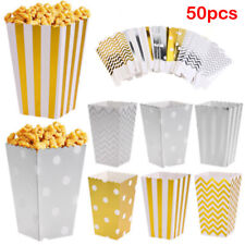50x Popcorn Paper Boxes Mini Wedding Party Favour Box Retro Cinema Pop Corn