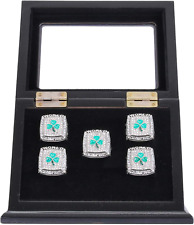 Championship Ring Display Case Sports Ring Storage Box Wooden Black Velvet Linin