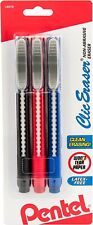 Pentel Clic Retractable Eraser With Grip 3 Pack