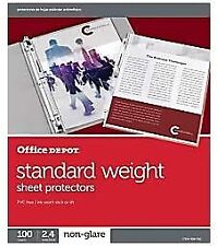 Office Depot Top-loading Sheet Protectors Standard Weight Non-glare Box Of...