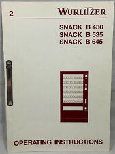 Wurlitzer Vending Machine Manual Snack B430 B535 B645 Operating Instructions
