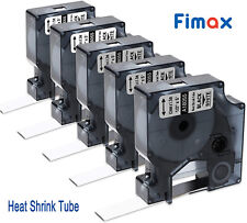 5pk 18055 Industrial Heat Shrink Tube Label Tape Compatible Dymo Rhino 4200 5200