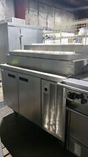 Delfield 2 Door Used Commercial Refrigerated Pan Rail Prep Table Cooler Nice