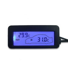 12v Car Lcd Digital Display Thermometer Inside Outside Temperature Gauge Meter