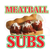 Food Truck Decals Meatball Subs Style A Restaurant Food Concession Sign Red