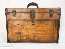 Vintage Or Antique Machinist Oak Tool Box