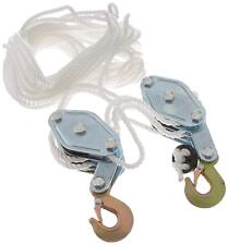 2 Ton Rope Hoist Pulley Wheel Block And Tackle 4000lb 65 Feet Poly Rope Hois...