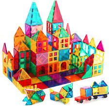3d Set Magna Tiles Clear Colors Magnetic Building Toy Magnet Blocks Kids 100 Pcs