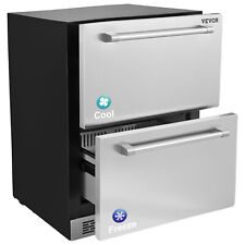 Vevor Undercounter Refrigerator 24 Built-in 2 Drawer Refrigerator Chill Freeze