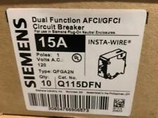 Lot Of 10 Siemens Q115dfn 15a Plug On Neutral Afcigfci Breaker New