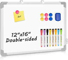 Magnetic White Board Dry Erase Board For Wall Double-sided 12 X 16 Small Han