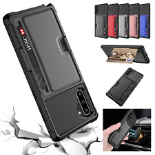 For Samsung Galaxy Note10 Plus Hybrid Armor Magnetic Card Holder Shockproof Case