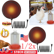 12pcs Heated Chicken Waterer Poultry Drinker Heater Base Silicone Heated Pad