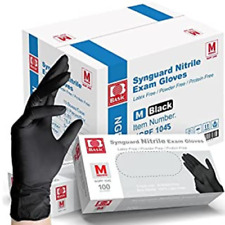 Basic Medical Black Nitrile Gloves Disposable Synguard Exam Powder Latex Free