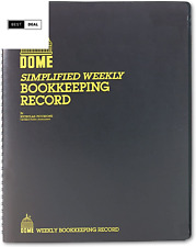 Dome 128 Pages 600 Bookkeeping Record Brown Vinyl Cover8 1211 Pages