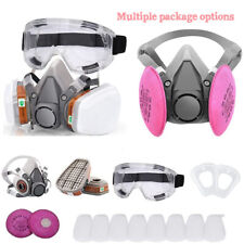 Respirator Half Face Gas Mask Facepiece Spray Painting Safety Glasses For 6200