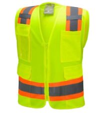 Yellow Two Tones Utility Safety Vest Ansi Isea 107-2015 Photo Id Pocket