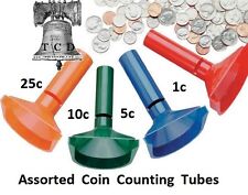 Fast Wrap Coin Counting Tubes Assorted Change Sorter Counter Mmf Wrapper 1c-25c