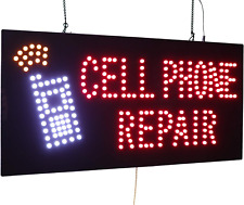 Cell Phone Repair Sign Signage Led Neon Open Store Window Shop Business